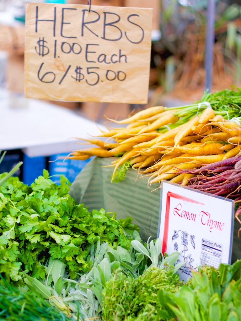 herbs at farmers market