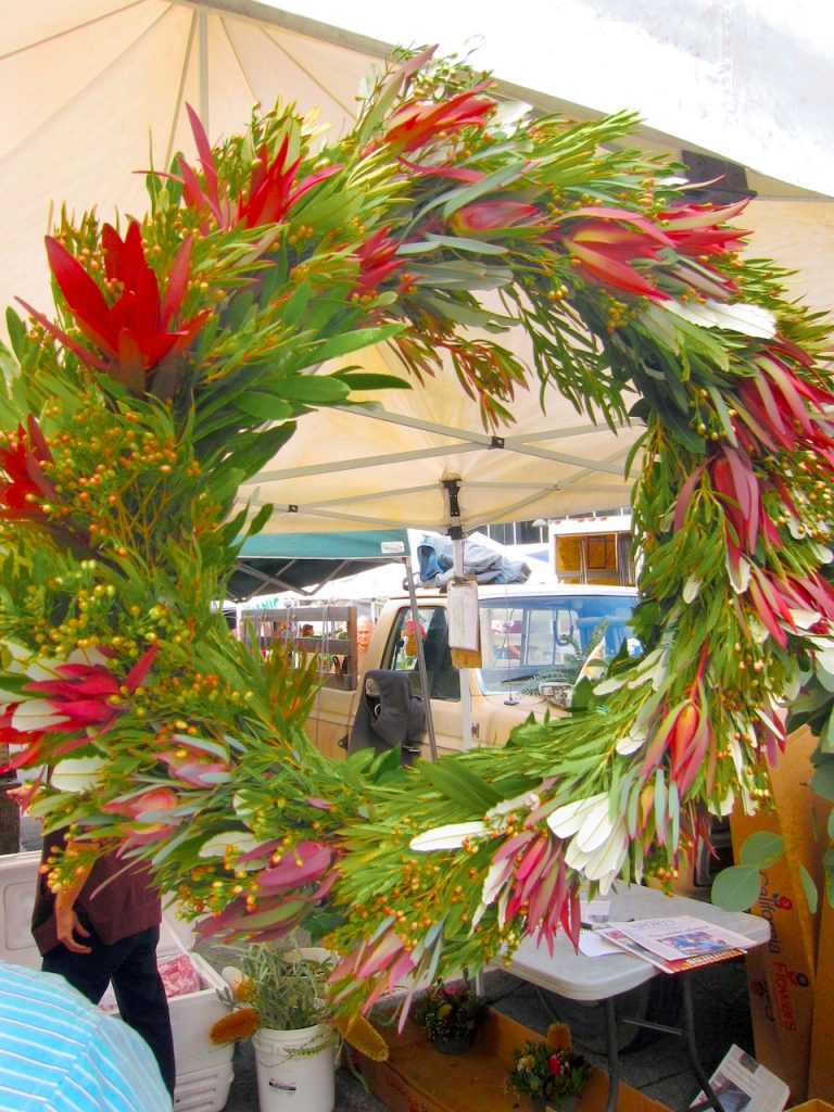 wreaths at the farmers market