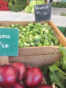Brussels sprouts at farmers market