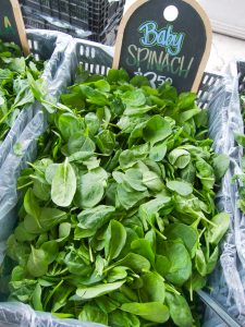 baby spinach at the farmers market
