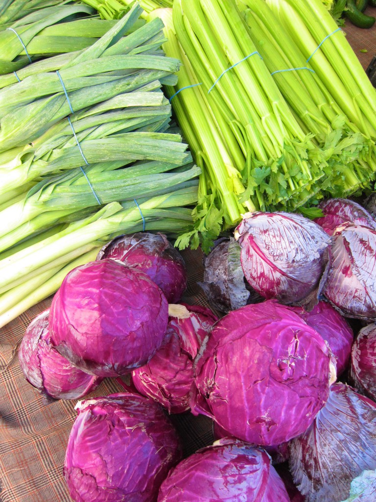 red cabbage at farmers market