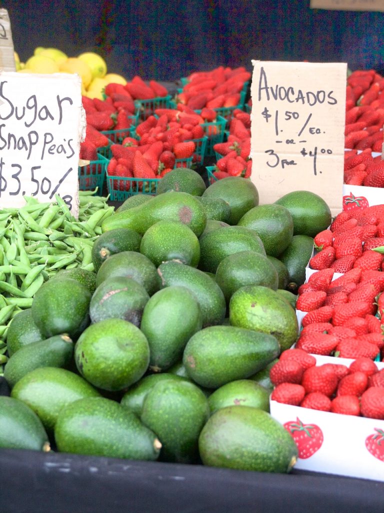 avocados at farmers market
