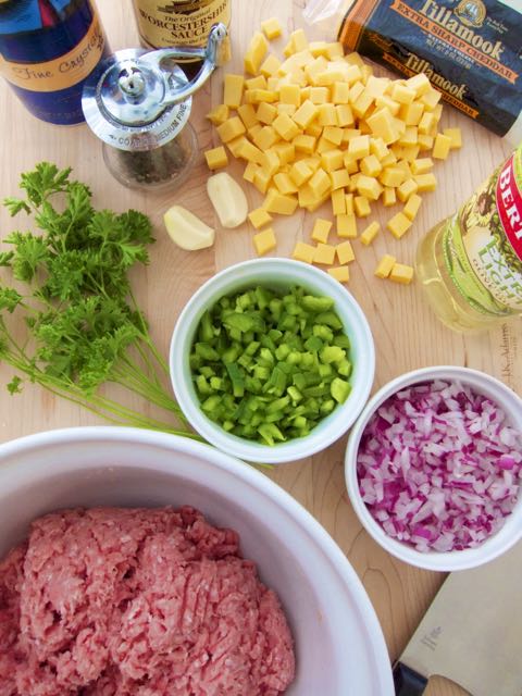 ingredients for stuffed turkey burgers
