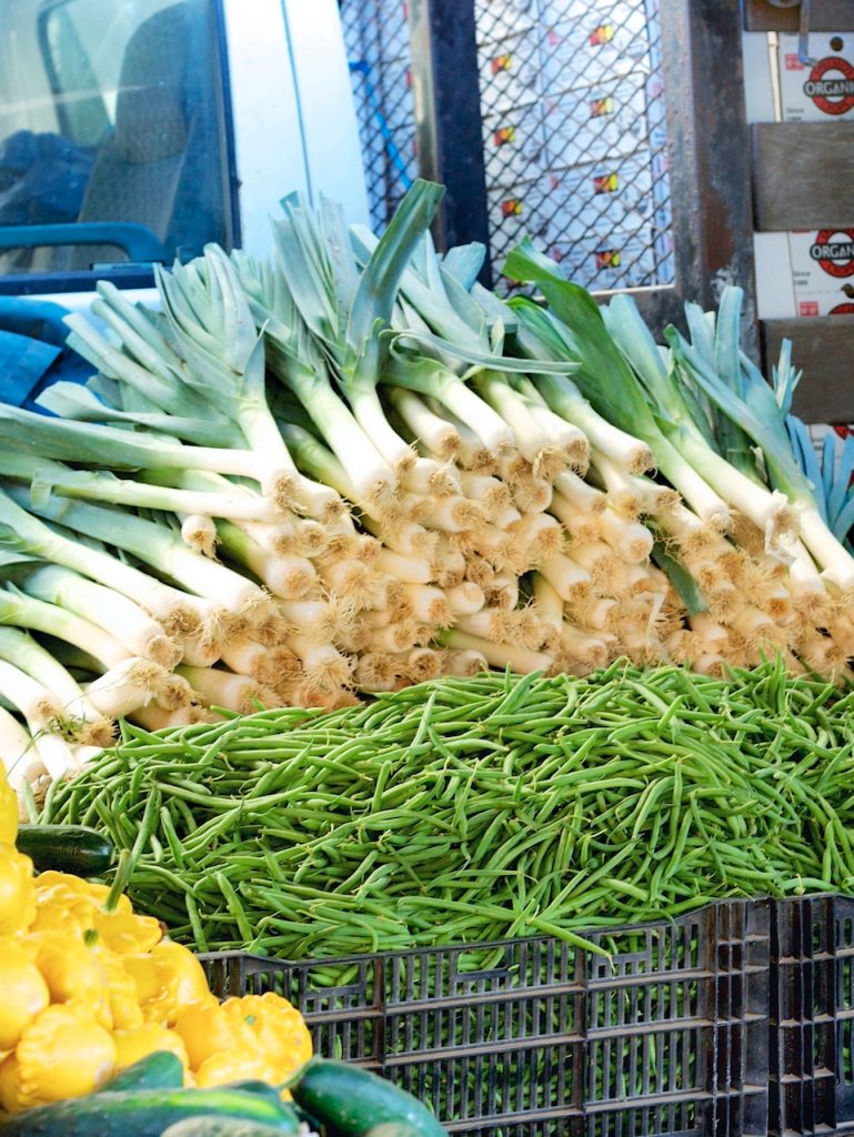 leeks at the farmers market