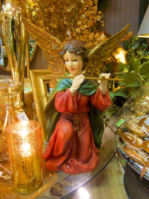 angel playing flute decor