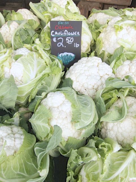 cauliflower at the farmers market
