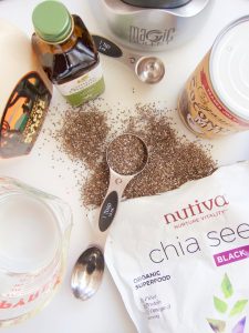 ingredients for vanilla chia pudding