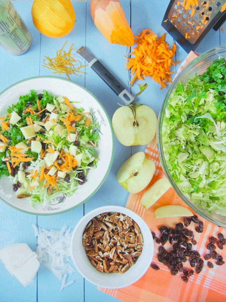 Holiday Kale Salad With Creamy Rosemary Dressing