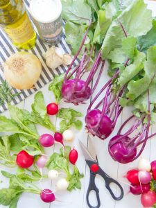 ingredients for Roasted Kohlrabi and Radishes