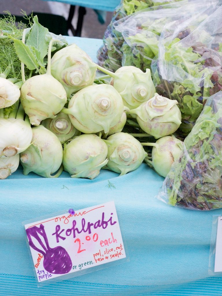 Roasted Kohlrabi, Carrots and Baby Broccoli With Garlic Scapes Dolly