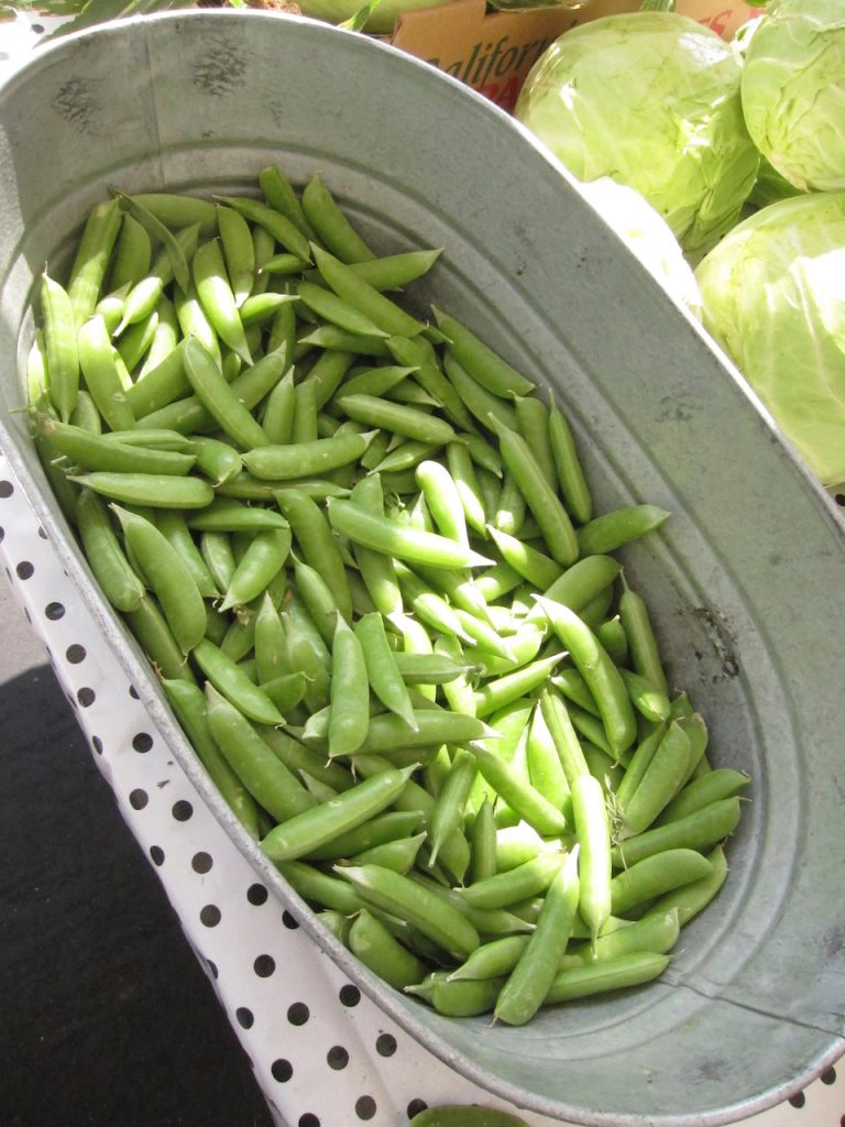 peas at the farmers market