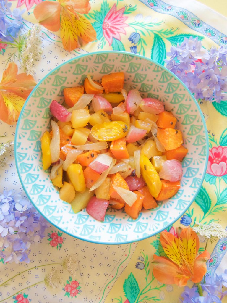 Roasted Sweet Potato, Turnip, Carrot and Radishes