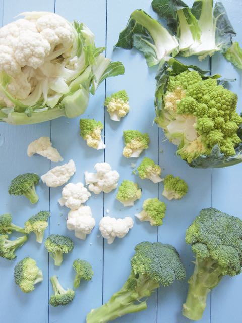 white and romanesque cauliflower florets