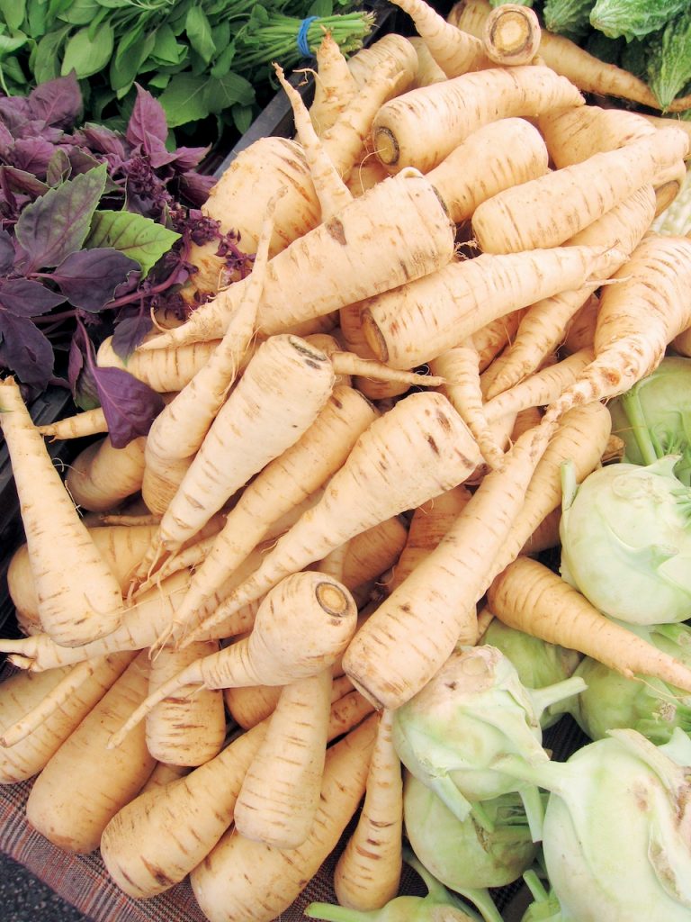 parsnips at the farmers market
