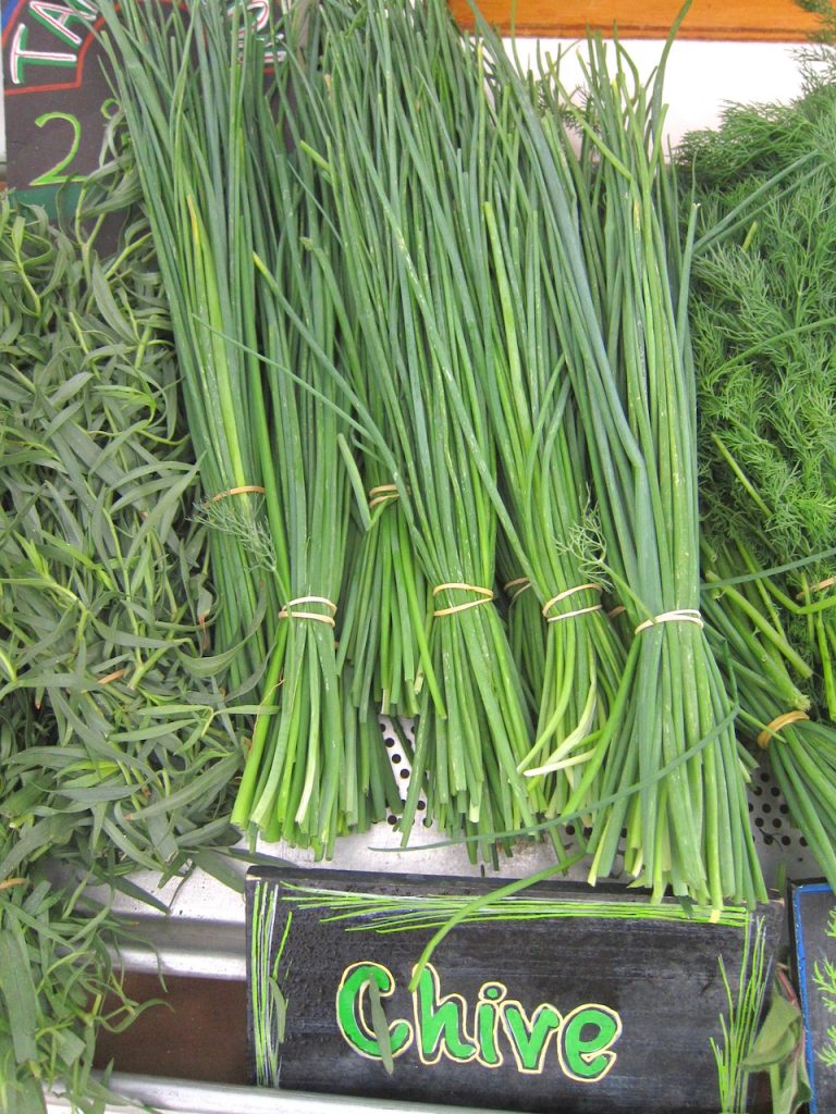chives at farmers market