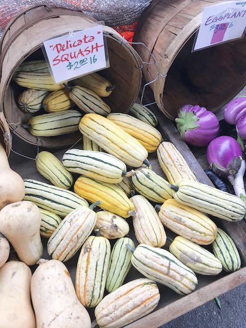 delicata squash at farmers market