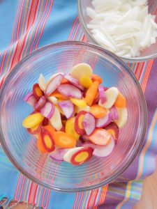 preparing Roasted Carrots, Parsnips and Radishes