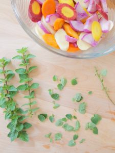 preparing Roasted Carrots, Parsnips and Radishes