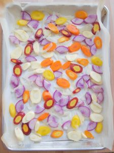 preparing Roasted Carrots, Parsnips and Radishes