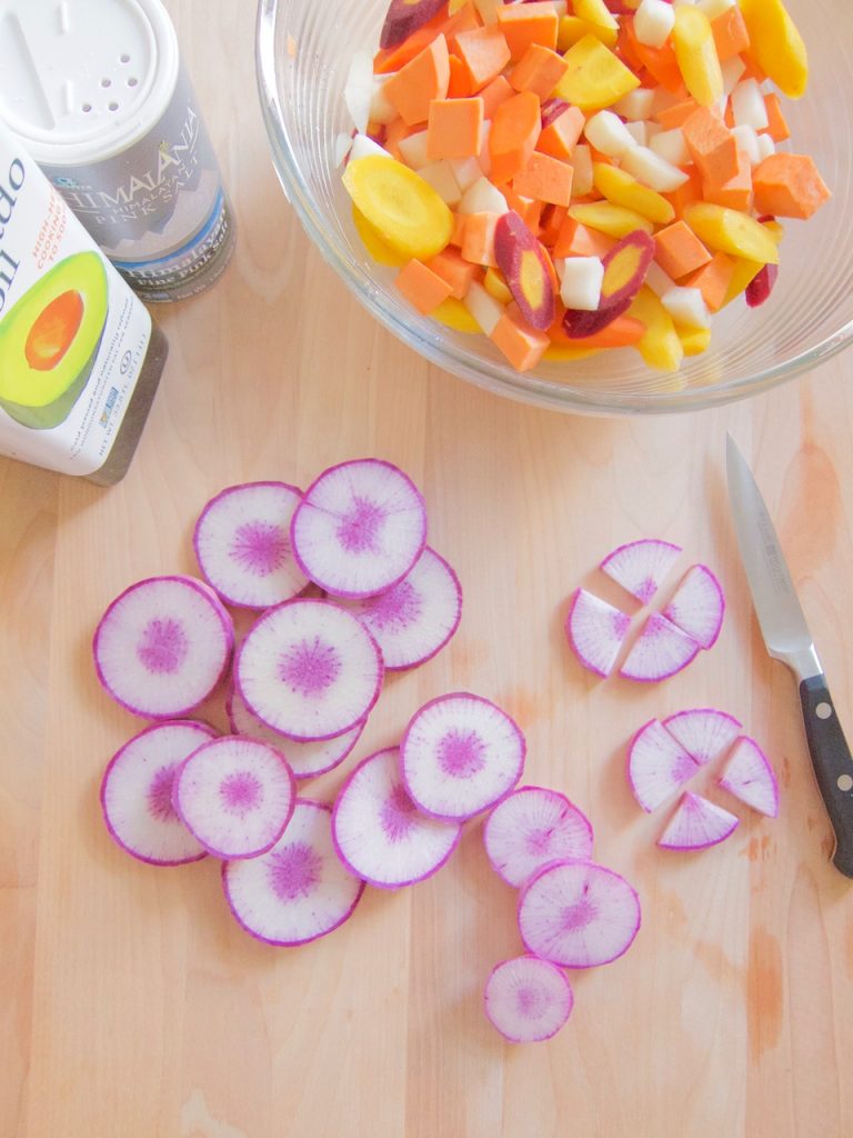 cut up vegetables