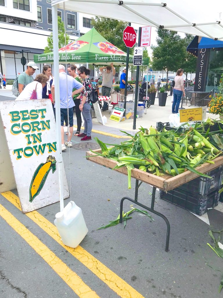 corn sign at farmers market
