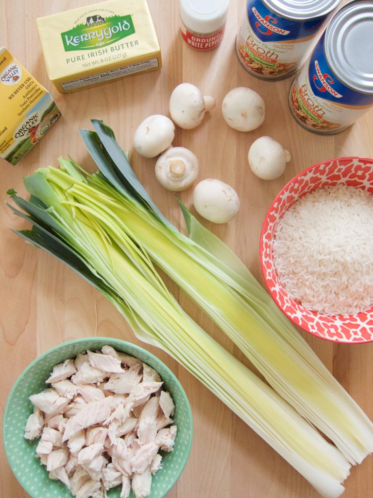 ingredients for chicken and leeks