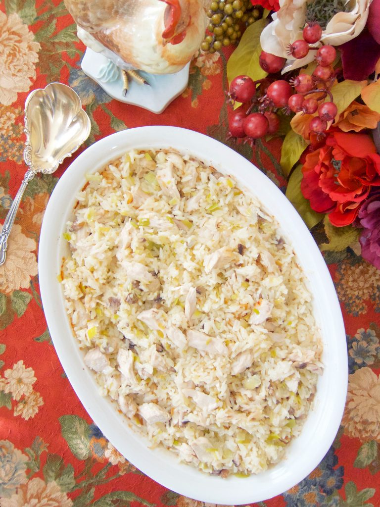 Chicken and Leeks Rice Casserole