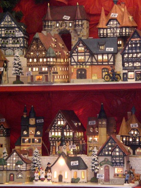 Christmas houses on shelf
