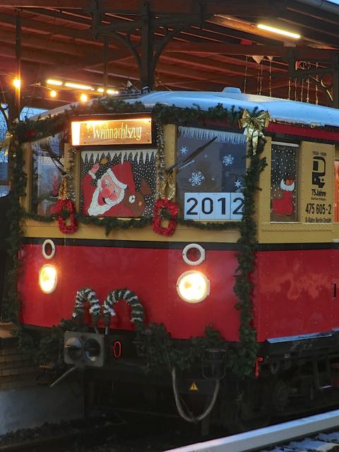 Christmas decorated train