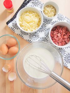 ingredients for quiche Lorraine filling