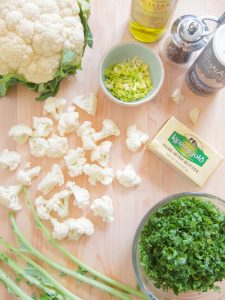 ingredients for mashed cauliflower and kale