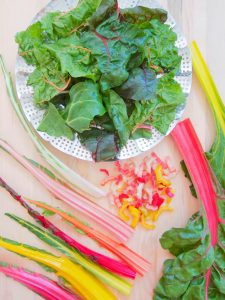 cut up swiss chard