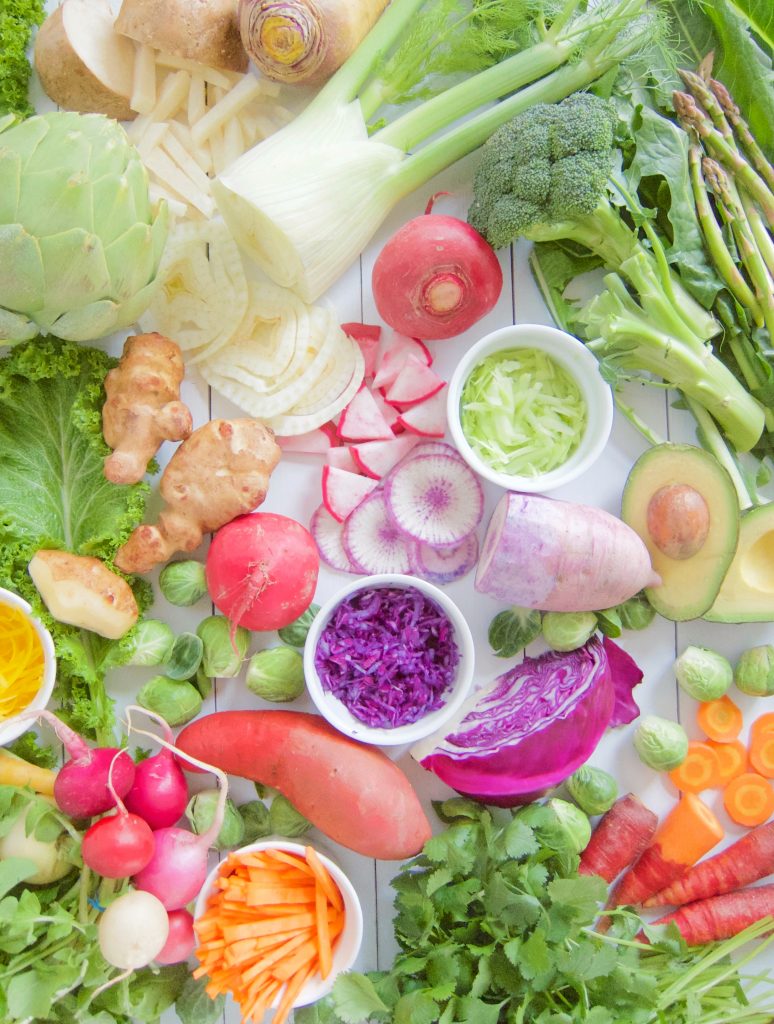 vegetables for Microbiome Rainbow Salad
