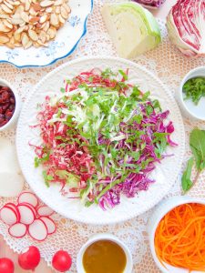 Cabbage and Carrot Salad With Cranberries, Mint and Almonds