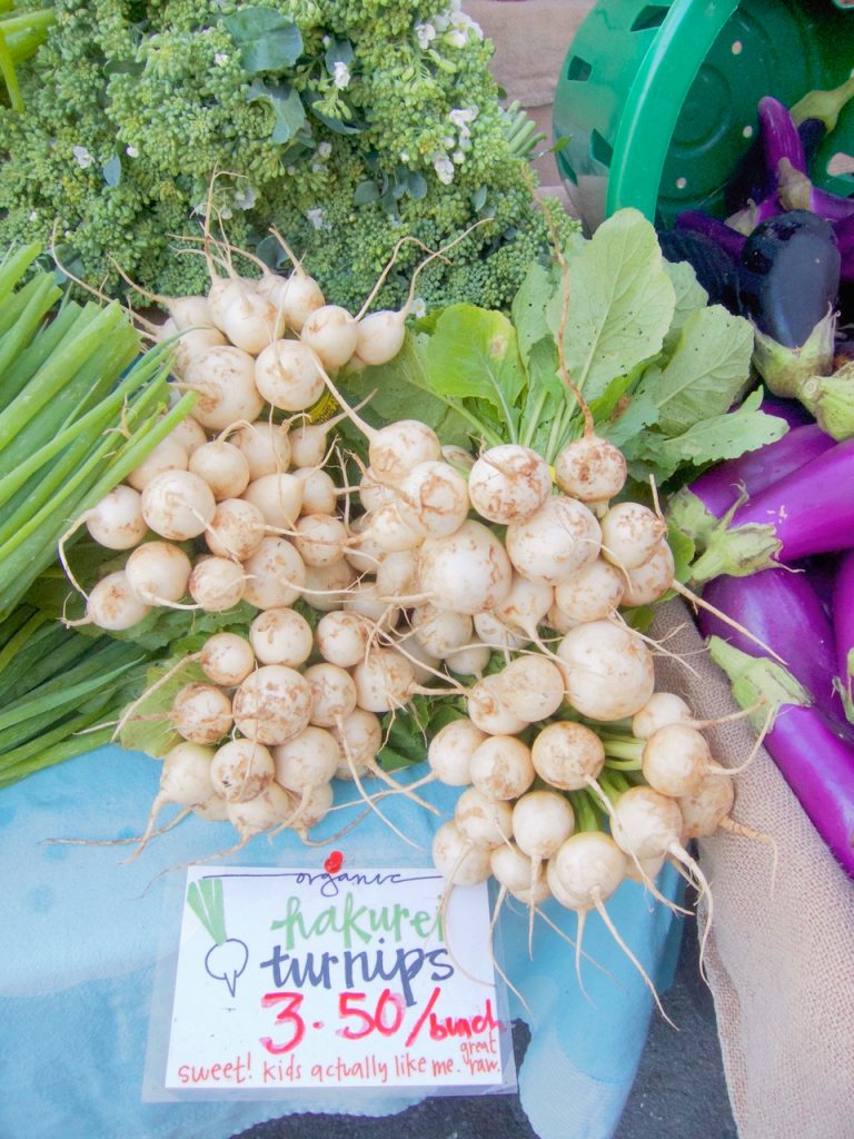 Hakurei turnips at farmers market