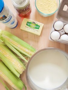 ingredients for fresh corn spoon bread