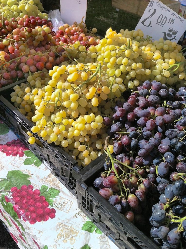 grapes at the farmers market