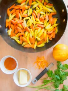 ingredients for Honey Butter Glazed Carrots