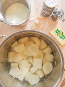 preparing Grandma's Mashed Potatoes