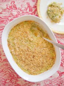 Broccoli Casserole With Bread Crumb Topping