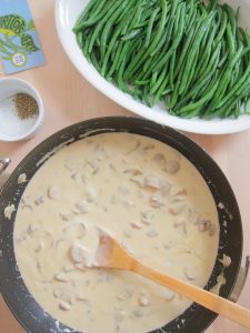 preparing Green Bean 'Casserole' With Crispy Shallots