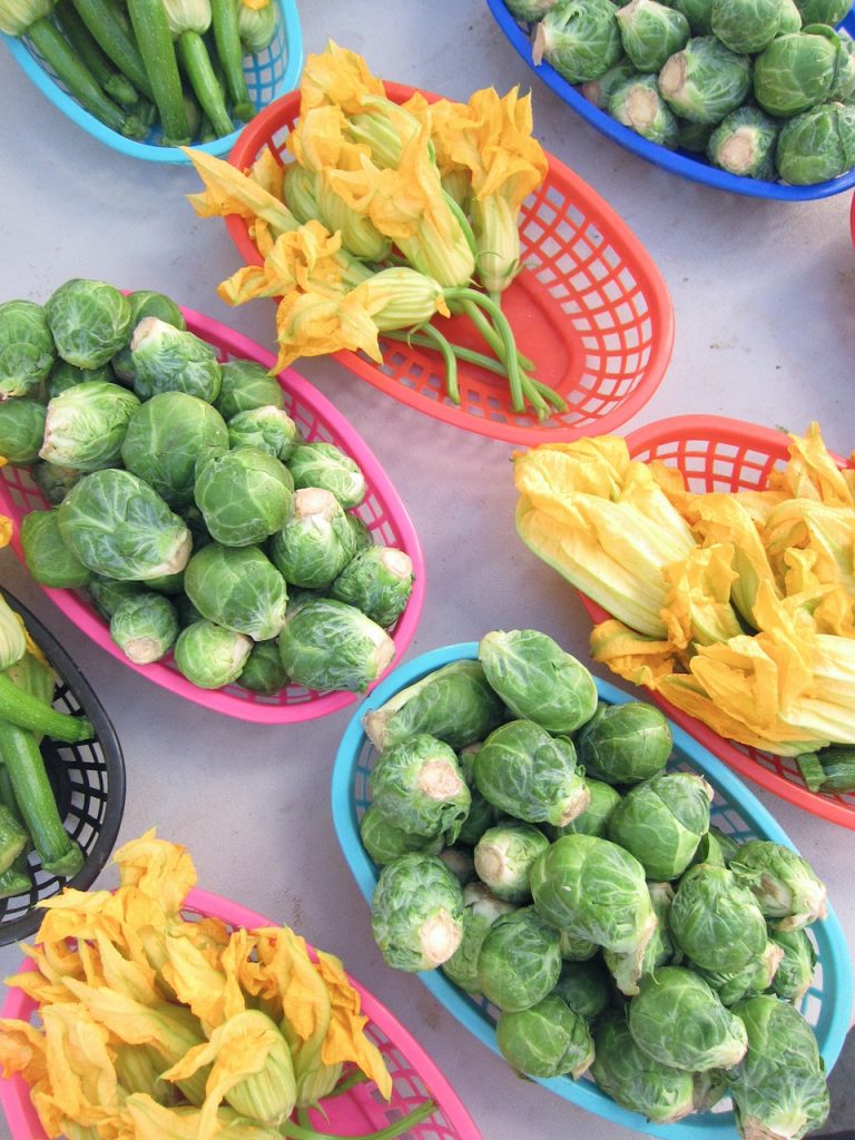Brussels sprouts at farmers market