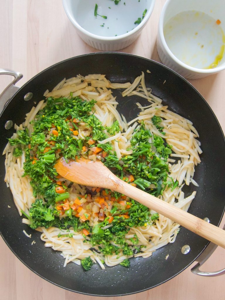 preparing the Keto pasta
