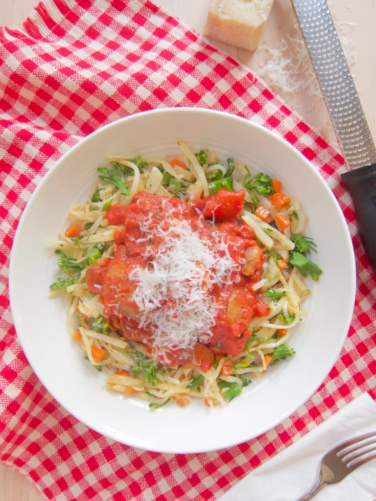 Keto 'Pasta' Primavera and Meatballs