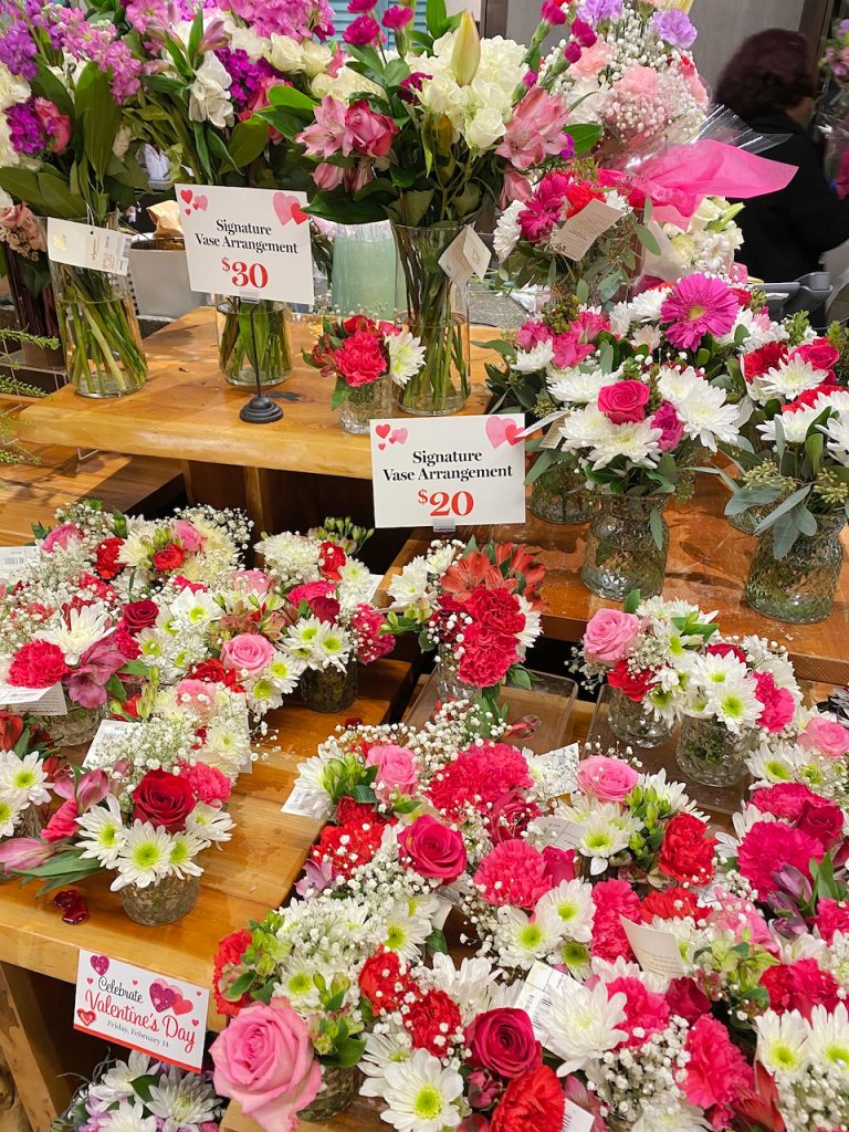 Valentine flowers at Wegmans