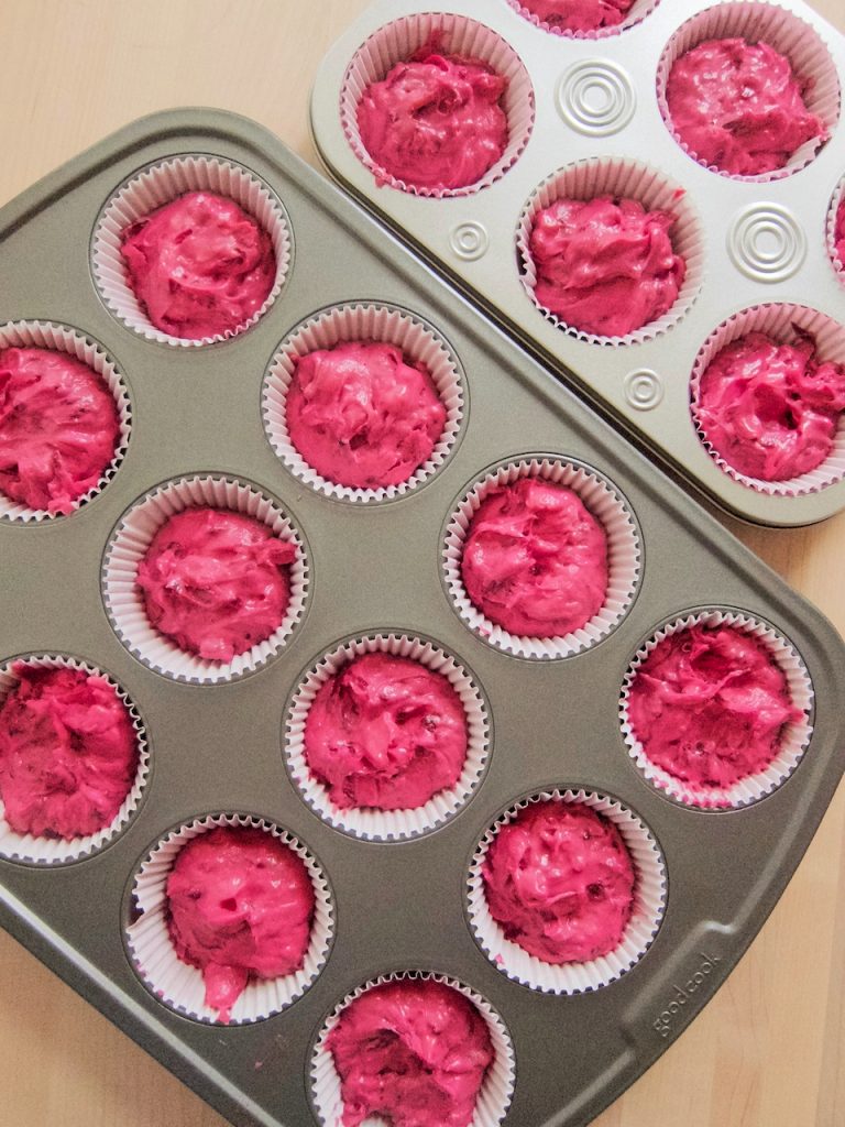 uncooked Beet and White Carrot Cupcakes