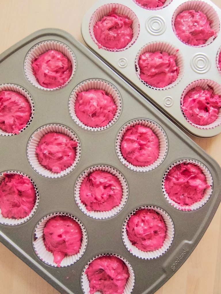 uncooked Beet and White Carrot Cupcakes