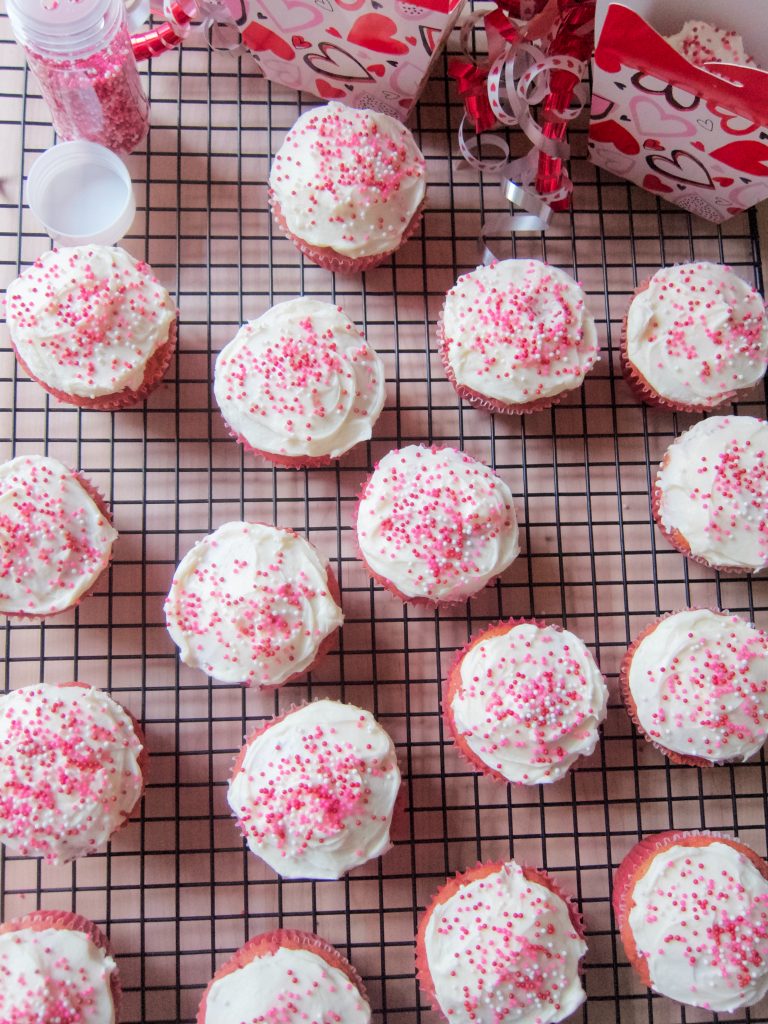 frosted Beet and White Carrot Cupcakes