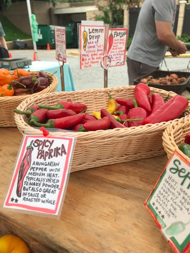 chili peppers at the farmers market