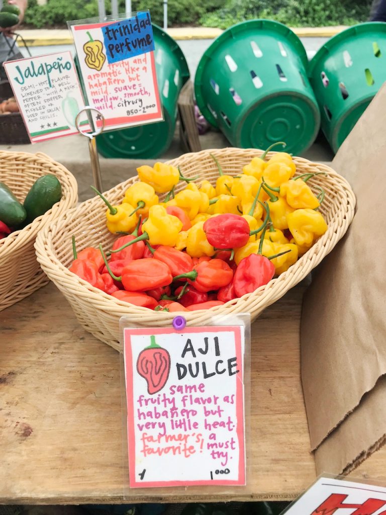 chili peppers at the farmers market